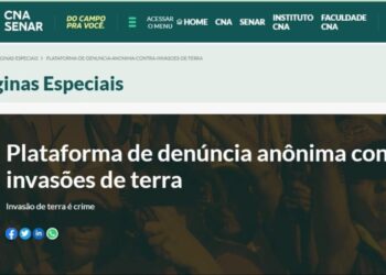 CNA Lança plataforma de denúncia anônima contra invasão de terras