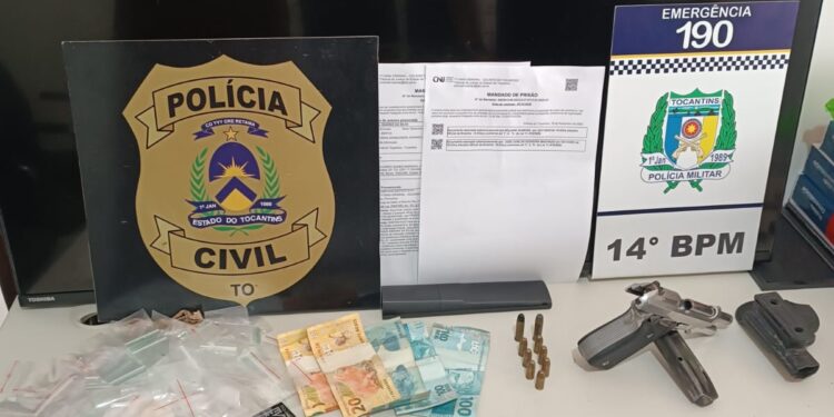 Ação conjunta das Polícias Civil e Militar resulta na prisão de indivíduo,  recuperação de objetos furtados e apreensão de arma de fogo e drogas 
