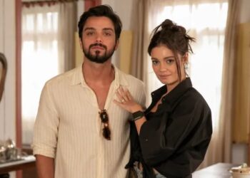 José Venâncio (Rodrigo Simas) começou o remake de "Renascer" casado com Eliana (Sophie Charlotte) Crédito: Globo/Manoella Mello