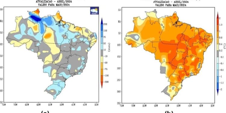Inmet prevê chuvas acima da média no Norte e Sul para maio