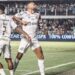 Guilherme e Otero comemoram o gol do Santos sobre o Palmeiras
Crédito: Raul Baretta/ Santos FC