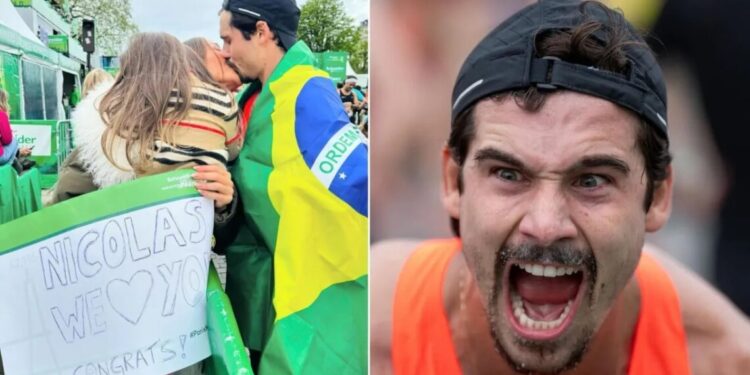 Nicolas Prattes faz Maratona de Paris em menos de 3h e celebra com Sabrina Sato