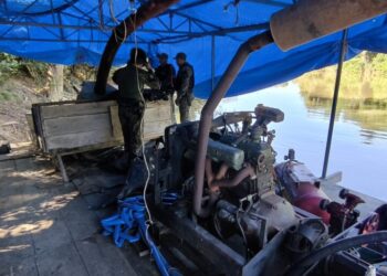 Naturatins e BPMA apreenderam materiais utilizados em garimpo ilegal