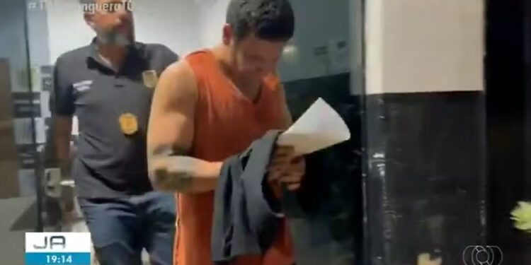 Alison Maicon Santos Veloso, de 38 anos, foi preso após acidente em Taquaruçu — Foto: Reprodução/TV Anhanguera