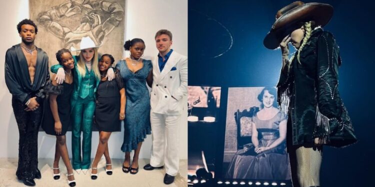 "“Me aproximei muito dos meus filhos nesta turnê. Nos agarramos uns aos outros. Nas longas horas em que trabalhávamos e lutávamos", escreveu Madonna
Instagram/Reprodução