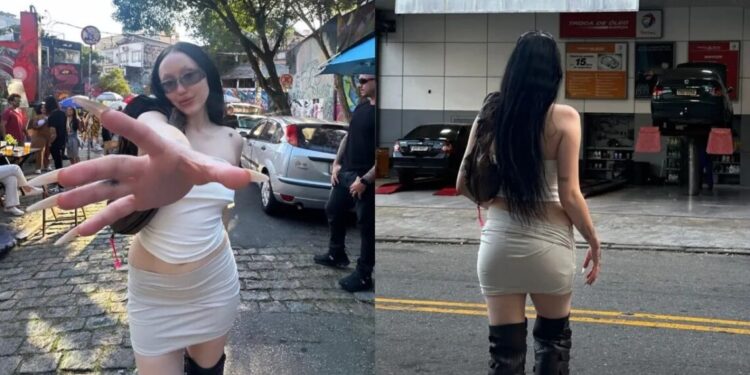 Noah Cyrus, irmã de Miley, passeia por SP antes de se apresentar no C6 Fest