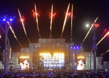 Movimentação da terceira noite do Festival Rock In Rio, realizado na Cidade do Rock, Zona Oeste do Rio de Janeiro