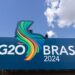 Trabalhadores finalizam fachada de local de reunião do G20
Reprodução G20