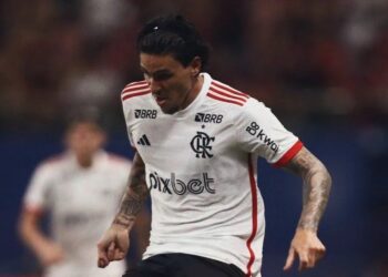 Pedro foi o autor do gol da vitória do Flamengo sobre o Amazonas, em Manaus Twitter/Flamengo