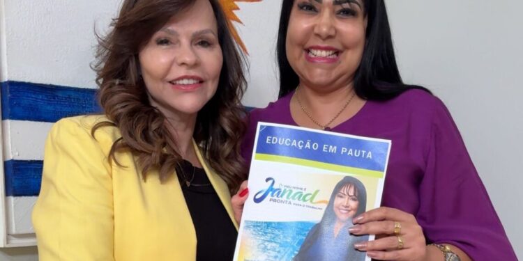Janad recebe da senadora Dorinha propostas para fortalecimento da educação e valorização dos professores