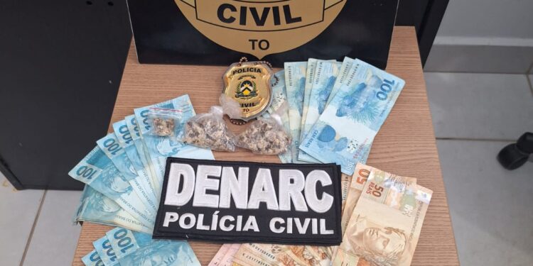 Em Araguaína, homem é preso pela Polícia Civil por tráfico de drogas