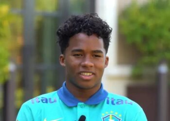 Endrick em entrevista à CBF TV em Orlando Lesley Ribeiro/CBF