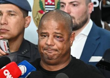 Marcelinho Carioca concede coletiva de imprensa após ser vítima de sequestro em São Paulo Foto: ROBERTO SUNGI/ATO PRESS/ESTADÃO CONTEÚDO