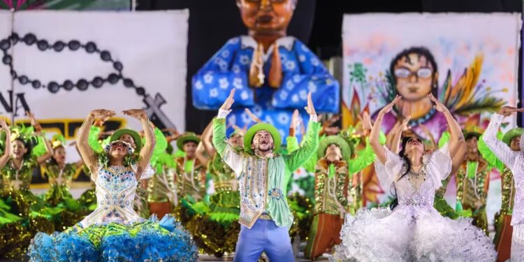 Junina Explosão Amor Caipira fez homenagem às bezendeiras em 2024 — Foto: Júnior Suzuki/Ascom FCP