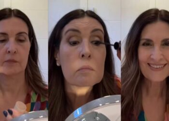 Fátima Bernardes apareceu nos stories se maquiando nesta segunda-feira (24) Instagram/Fátima Bernardes