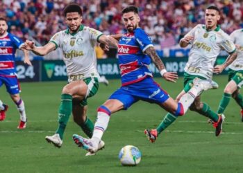 Lucero marcou os dois gols da vitória do Fortaleza Mateus Lotif/FEC