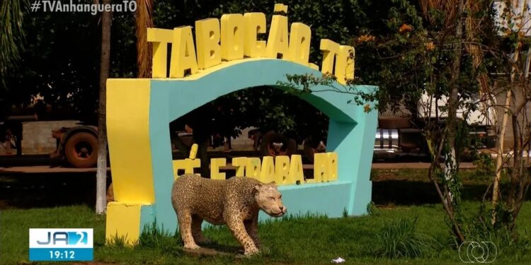 Entrada da cidade de Tabocão, no Tocantins — Foto: Reprodução/TV Anhanguera