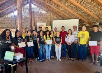 Ao todo, 20 indígenas foram capacitados nas oficinas do Cine Xerente. Foto: Eduarda Formiga/Governo do Tocantins.