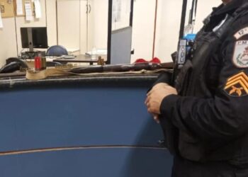 Espingarda apreendida pela PM em Niterói (RJ) PMERJ/Divulgação