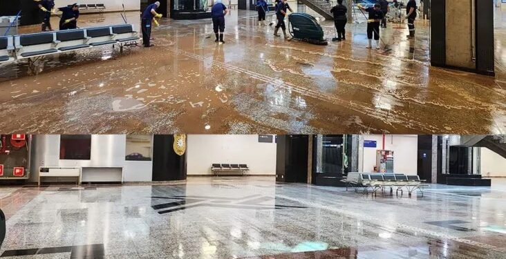 Após trabalhos de limpeza, Aeroporto Salgado Filho pode reabrir em outubro no RS