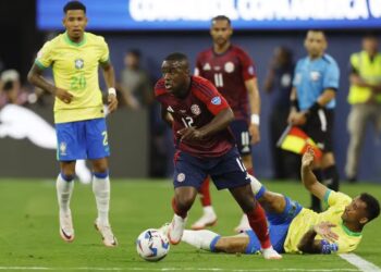 Joel Campbell atuou pela Costa Rica contra o Brasil na Copa América — Foto: Buda Mendes / Getty Images via AFP