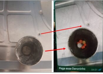 Policiais encontram recipiente vazio / Reprodução