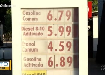 Preço da gasolina em Palmas no dia 10 de julho de 2024 — Foto: Reprodução/TV Anhanguera