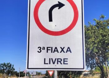 Placa de trânsito com erro de ortografia viralizou nas redes sociais — Foto: Andressa Ribeiro/Jornal do Tocantins