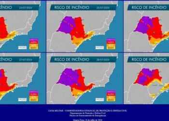 Defesa Civil explica que a ausência de chuva e a baixa umidade relativa do ar aumenta esse risco em todo território paulista. Defesa Civil de São Paulo