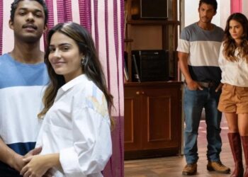 Sandra (Giullia Buscacio) e João Pedro (Juan Paiva) se reconciliam Globo/Angélica Goudinho