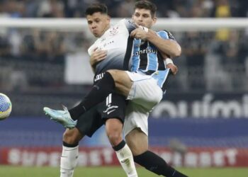Lance de Corinthians x Grêmio pelo Brasileirão Miguel Schincariol/Getty Images