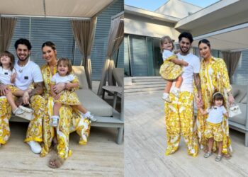 Virginia, Zé Felipe e filhas combinaram os looks nesta terça (30) Instagram/Virginia