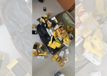 Diversas maquininhas de cartão foram encontradas pelos agentes. Crédito: Polícia Federal