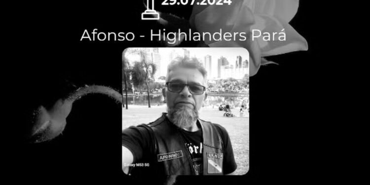 Motoclube Highlanders Pará faz homenagem a motociclista que morreu em acidente na TO-164 em Araguanã, Tocantins — Foto: Reprodução/Redes Sociais