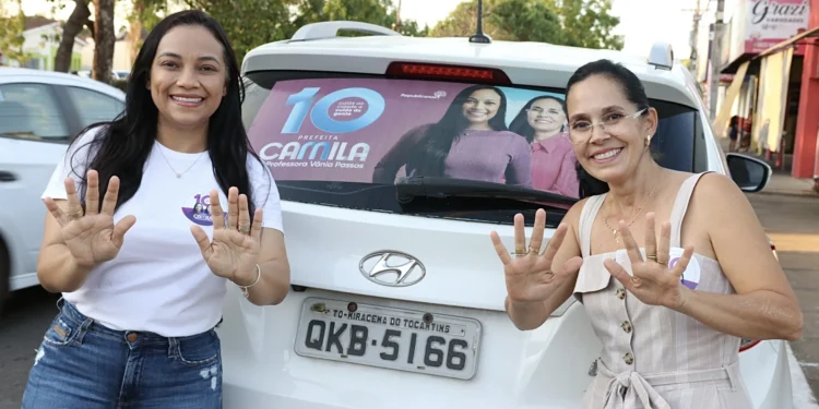 Com inauguração de Comitê e grande adesivaço, campanha de Camila Fernandes e Vânia Passos ganha as ruas de Miracema