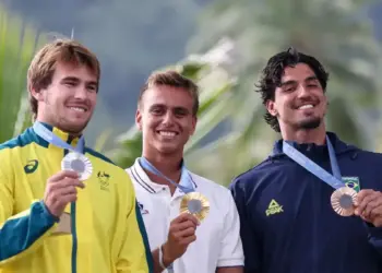 Gabriel Mediana celebra o bronze olímpico Willian Lucas/COB