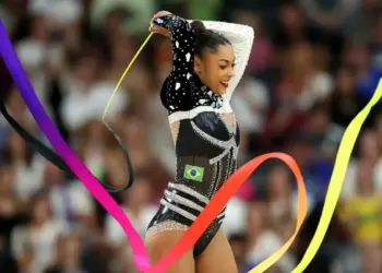 Bárbara Domingos teve desempenho histórico na Ginástica Rítmica Foto: Jamie Squire/Getty Images