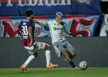 Lance de San Lorenzo x Atlético-MG pelo jogo de ida das oitavas de final da Libertadores Pedro Souza / Atlético