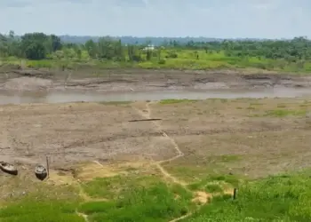 Seca em Amaturá, cidade no Amazonas. Reprodução/ Defesa Civil