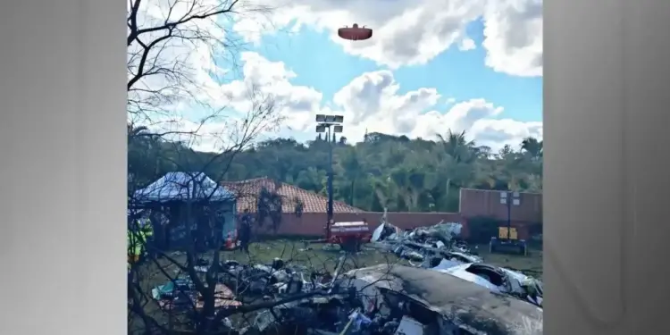 Local do acidente aéreo com o ATR 72-500 da Voepass em Vinhedo (SP)
Reprodução