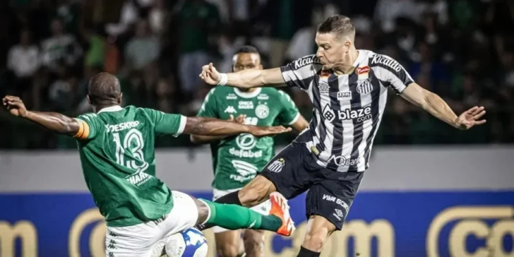 Santos joga mal, sofre gol no fim e empata com o Guarani pela Série B