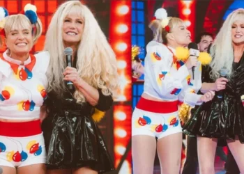 Angélica e Xuxa invertem os papéis durante disputa no Domingão com Huck. • Instagram/Angélica