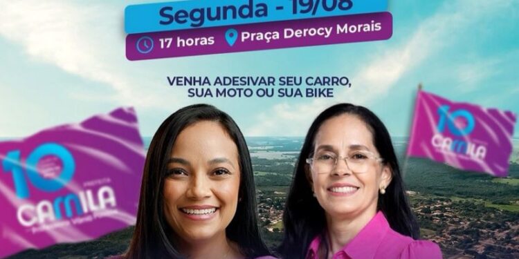 Prefeita Camila Fernandes inaugura Comitê “Miracema Só Melhora” e realiza grande adesivaço nesta segunda