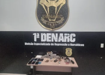 Mais de 3kg e armas foram apreendidas durante a ação da Denarc - Palmas - Rogério Oliveira/Governo do Tocantins