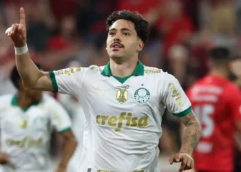 Maurício comemora gol sobre o Athletico-PR pela 25ª rodada do Brasileirão • Cesar Greco/Palmeiras