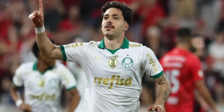 Maurício comemora gol sobre o Athletico-PR pela 25ª rodada do Brasileirão • Cesar Greco/Palmeiras