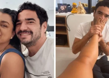 Caio Blat beija pé enquanto faz massagem em Preta Gil • Instagram/Preta Gil/Caio Blat