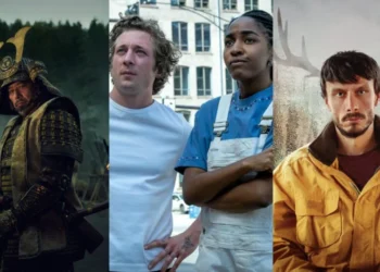 Montagem com "Xógum: A Gloriosa Saga do Japão", "O Urso" e "Bebê Rena" • Divulgação/Montagem