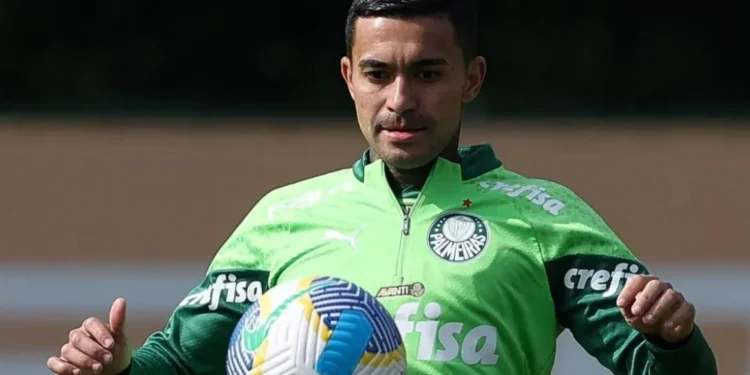 Dudu durante treino do Palmeiras • Cesar Greco/Palmeiras