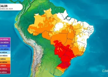 Mapa mostra anomalia, desvio em relação a média de temperatura no Brasil • Climatempo